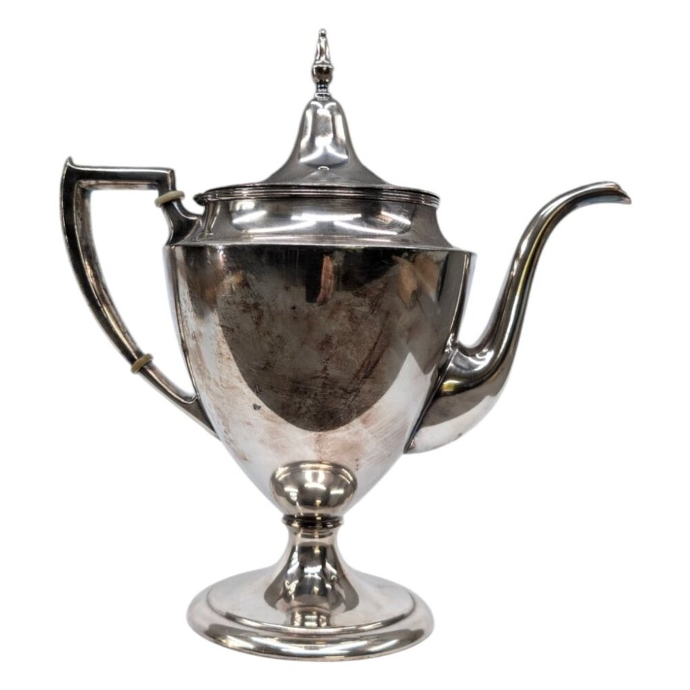 Pairpoint Silverplate Teapot B331 Quadruple Plate With Hinged Lid 10x9